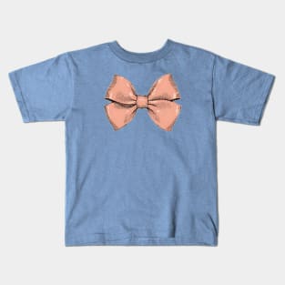 Peach Bow Preppy Style Kids T-Shirt